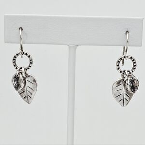 Silpada Sterling Silver Etched 'Falling Leaves' French Wire Earrings W1773